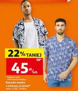 Auchan Koszula męska z wiskozy w liście oferta