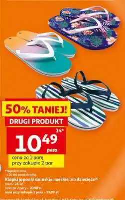 Auchan Klapki japonki damskie, męskie lub dziecięce oferta