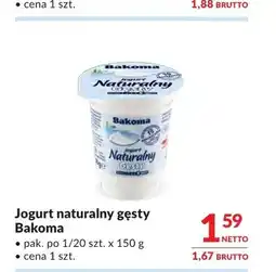 Makro Jogurt naturalny gęsty Bakoma oferta