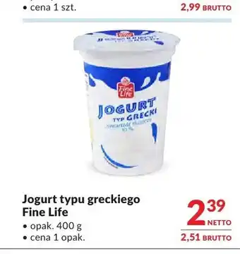 Makro Jogurt typu greckiego Fine Life oferta
