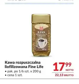 Makro Kawa rozpuszczalna liofilizowana Fine Life oferta