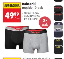 Biedronka Bokserki męskie, 2-pak Wrangler oferta