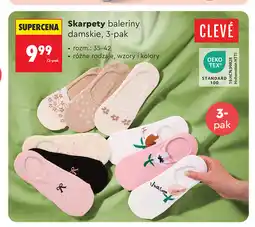 Biedronka Skarpety baleriny damskie, 3-pak CLEVÉ oferta