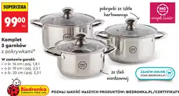 Biedronka MG Home Komplet 3 garnków z pokrywkami oferta