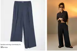 Sinsay Spodnie wide leg z domieszką lnu oferta