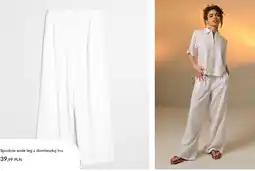 Sinsay Spodnie wide leg z domieszką lnu oferta