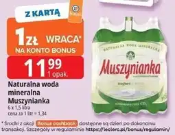 E.Leclerc Naturalna woda mineralna Muszynianka oferta
