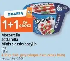 E.Leclerc Mozzarella Zottarella Minis classic/bazylia Zott oferta