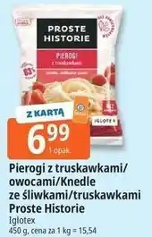 E.Leclerc Pierogi z truskawkami/owocami/Knedle ze śliwkami/truskawkami Proste Historie oferta