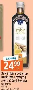 E.Leclerc Oleofarm Soki Świata Sok imbir z cytryną/ kurkumą i cytryną z wit. C oferta