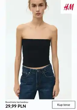 H&M Top bandeau bawełniany H&M oferta