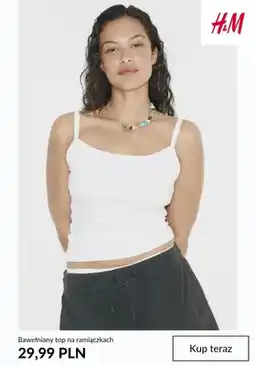 H&M Bawełniany top na ramiączkach H&M oferta