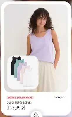 BonPrix Długi top Bonprix 5-pak oferta