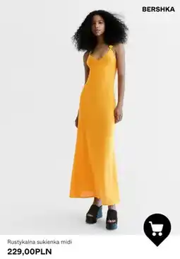 Bershka Sukienka rustykalna midi Bershka oferta