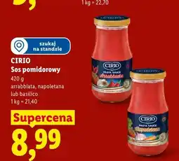 Lidl Sos pomidorowy Arrabbiata Cirio oferta
