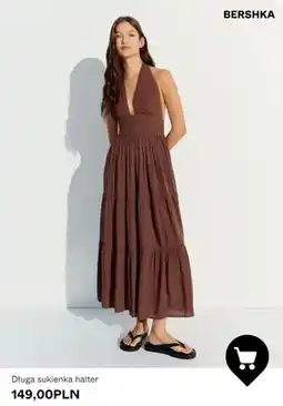 Bershka Sukienka długa halter Bershka oferta
