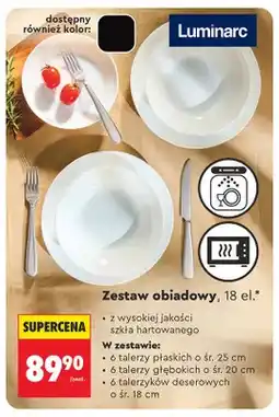 Biedronka Zestaw obiadowy Luminarc 18 el oferta
