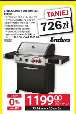 Selgros Grill gazowy Enders Boston 4 KR Turbo oferta