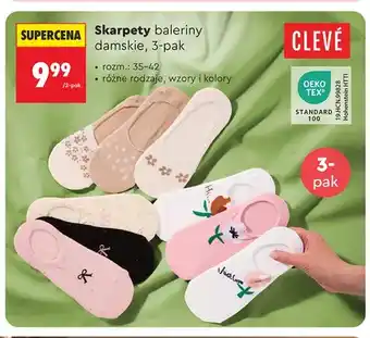 Skarpety baleriny damskie Clevé 3-pak