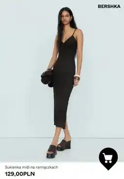 Bershka Sukienka midi na ramiączkach Bershka oferta