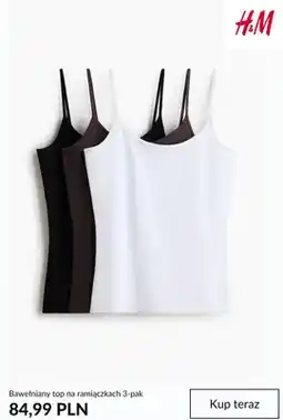 H&M Bawełniany top na ramiączkach H&M 3-pak oferta