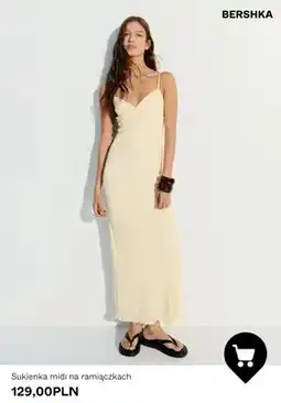 Bershka Sukienka midi na ramiączkach Bershka oferta