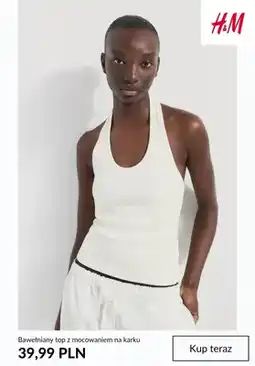 H&M Top bawełniany z mocowaniem na karku H&M oferta