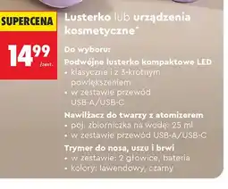 Biedronka Podwójne lusterko kompaktowe LED Hoffen oferta