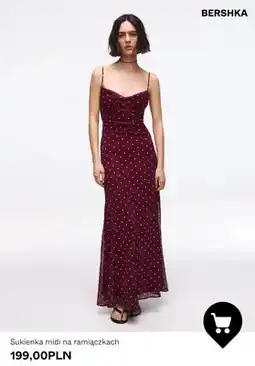 Bershka Sukienka midi na ramiączkach Bershka oferta
