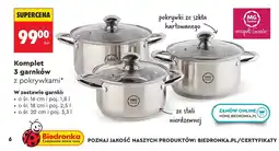 Biedronka Komplet 3 garnków z pokrywkami MG Home Magda Gessler oferta