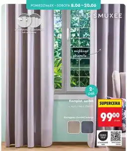 Biedronka Komplet zasłon z miękkiego aksamitu Smukee 140x250 cm 2-pak oferta