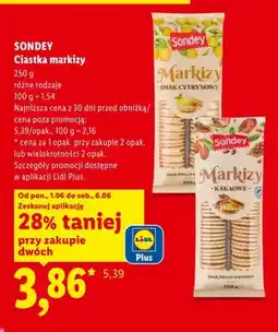 Lidl Ciastka markizy o smaku cytrynowym Sondey oferta