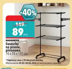Biedronka Suszarka na pranie pionowa Konighoffer 76x55x155 cm oferta