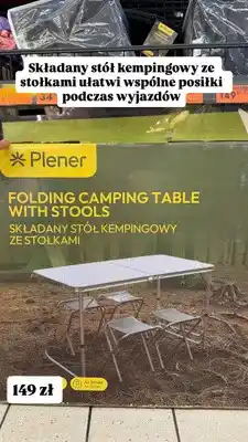 Biedronka Składany stół kempingowy ze stołkami Plener oferta