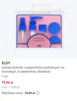 Rossmann ELOY zestaw butelek i pojemników podróżnych na kosmetyki, 6 elementów, Niebieski oferta