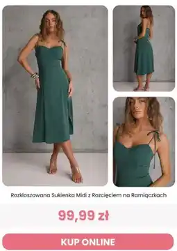 Renee Sukienka rozkloszowana midi z rozcięciem na ramiączkach Renee oferta