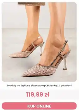 Renee Sandały na szpilce z siateczkową cholewką z cyrkoniami Renee oferta
