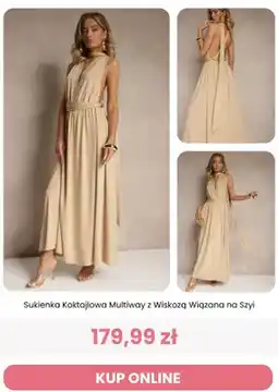 Renee Sukienka koktajlowa Renee Multiway z wiskozą wiązana na szyi oferta