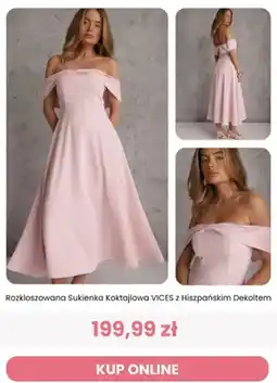 Renee Sukienka koktajlowa rozkloszowana Renee Vices z hiszpańskim dekoltem oferta