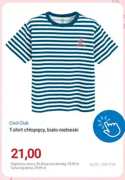 Smyk T-shirt chłopięcy biało-niebieski Cool Club oferta