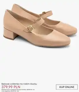 Ryłko Czółenka damskie beżowe na niskim klocku oferta