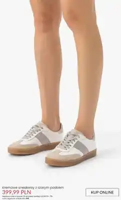 Ryłko Kremowe sneakersy z szarym paskiem Ryłko oferta