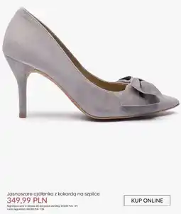 Ryłko Czółenka jasnoszare z kokardą na szpilce oferta