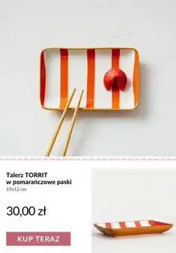 Homla Talerz TORRIT w pomarańczowe paski 19x12 cm oferta