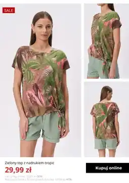 Greenpoint Zielony top z nadrukiem tropic Greenpoint oferta