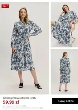 Greenpoint Sukienka midi w niebieskie kwiaty Greenpoint oferta