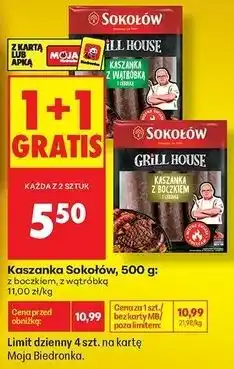 Biedronka Kaszanka Sokołów z boczkiem, z wątróbką oferta