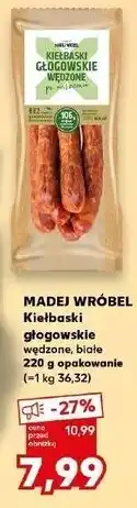 Kaufland Madej Wróbel Kiełbaski głogowskie wędzone, białe oferta