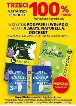 Kaufland WSZYSTKIE PODPASKI i WKŁADKI MAREK ALWAYS, NATURELLA, DISCREET oferta