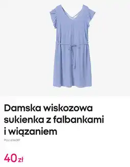 Pepco Damska wiskozowa sukienka z falbankami i wiązaniem oferta